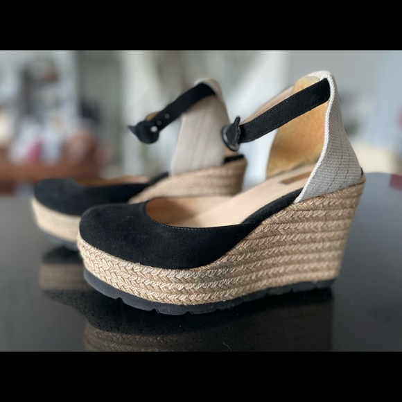 Elysess Shoes - ⭐️⭐️ Host Pick!! ⭐️⭐️Elysess Black Suede Espadrilles Platform Shoes, GUC, 36